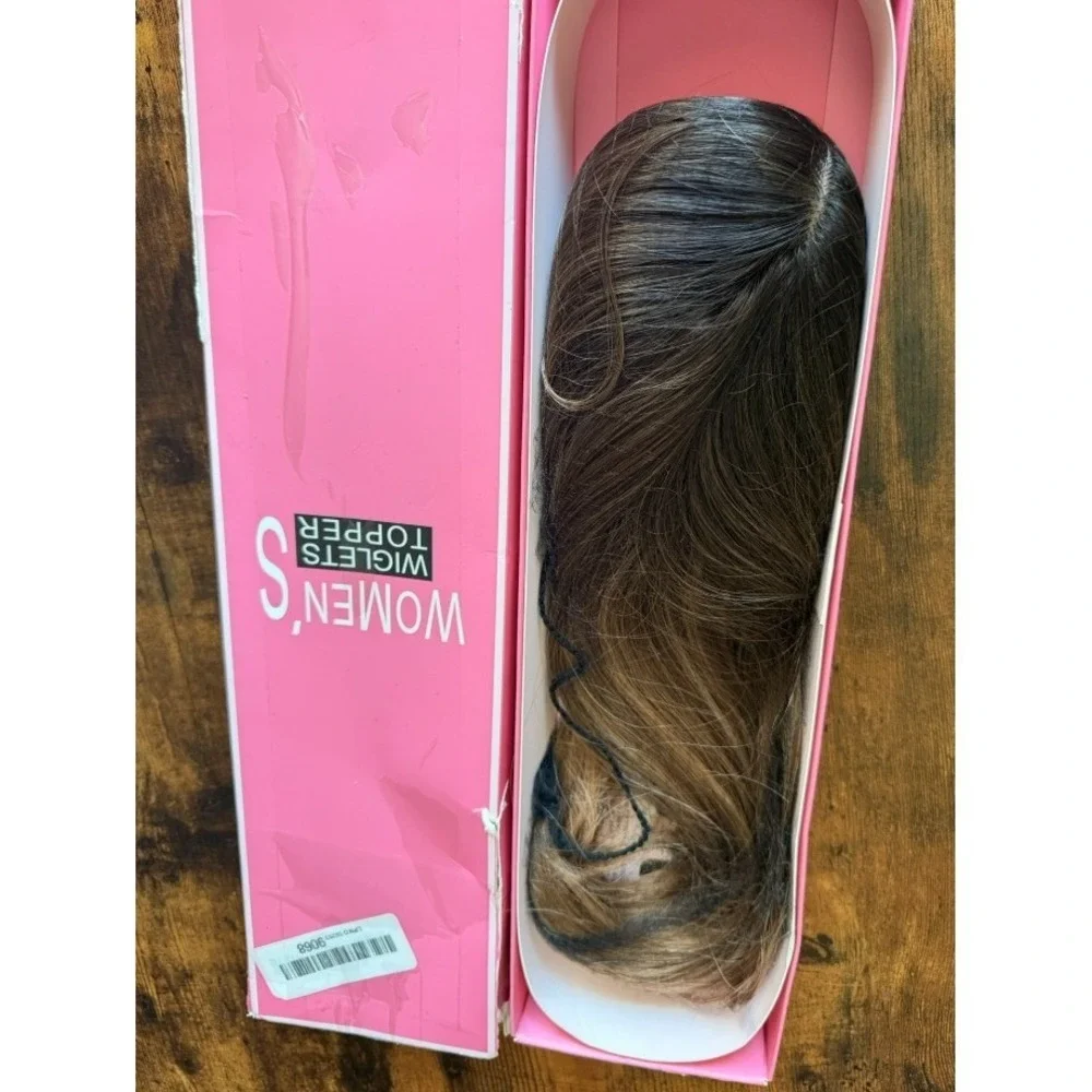PANEWAY 18 In Hair Topper Loose Wave Dark Brown Root to Caramel Blonde Synthetic
